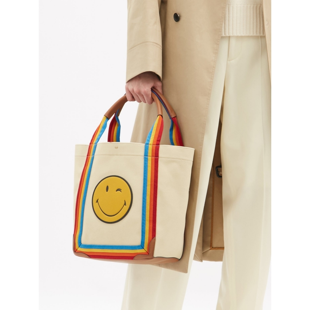 ANYA HINDMARCH Pont Smiley Wink Canvas Tote
